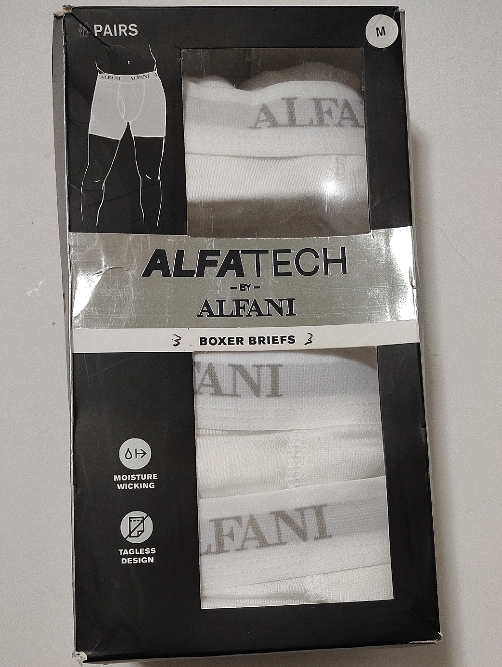 Alfani White ALFATECH Boxer Briefs - 3 Pack - Size 32-34